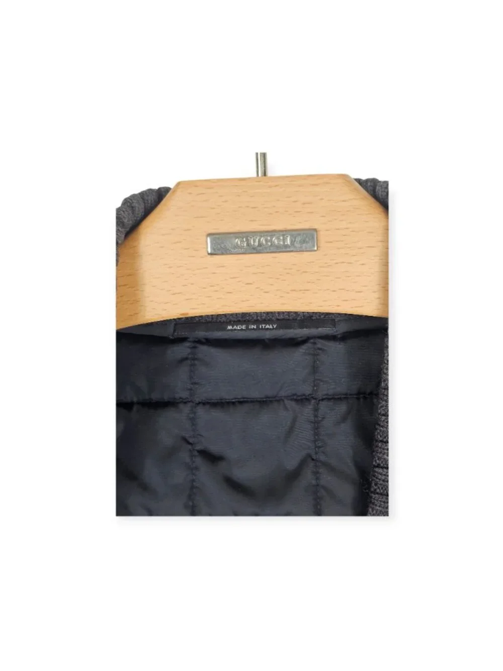 Gucci Mens Quilted Bomber Jacket Navy Blue Brown Suede Trim IT 50 US 40 Italy